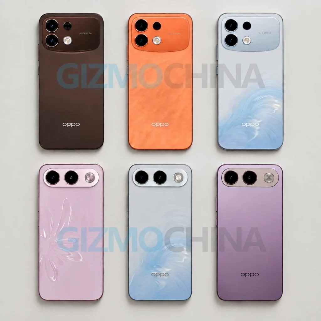 F35 Pro 或配 10000mAh 大电池,OPPO 新机渲染图曝光 6 种配色