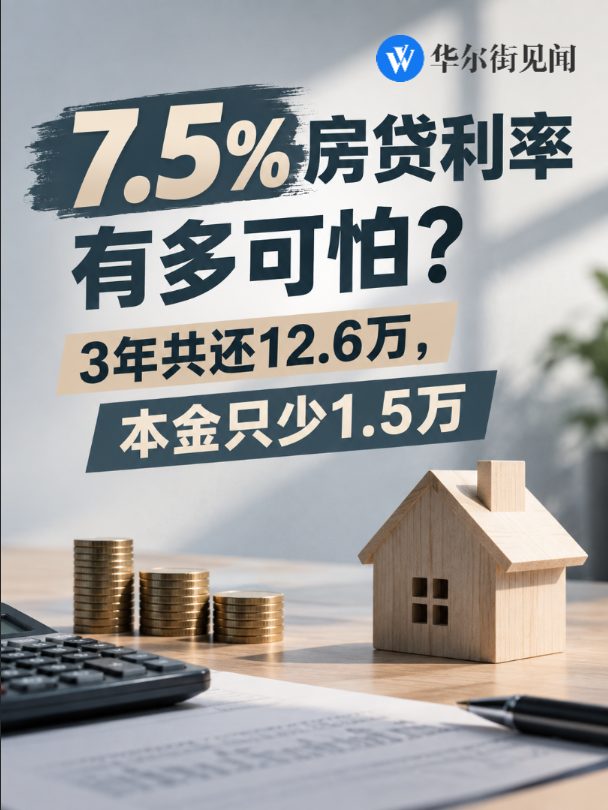 贷50万美元三年还12.6万：7.5%利率下本金仅减1.5万