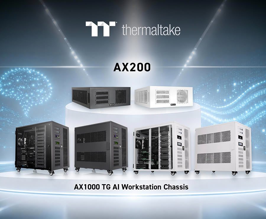双系统+可堆叠扩展:Thermaltake AX1000/AX200工作站机箱剑指AI算力